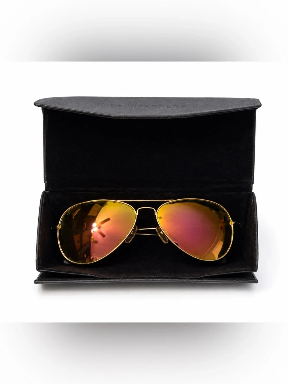 Privé Revaux Polarized Aviator Sunglasses – Gold Frame, Mirrored Lenses + Case